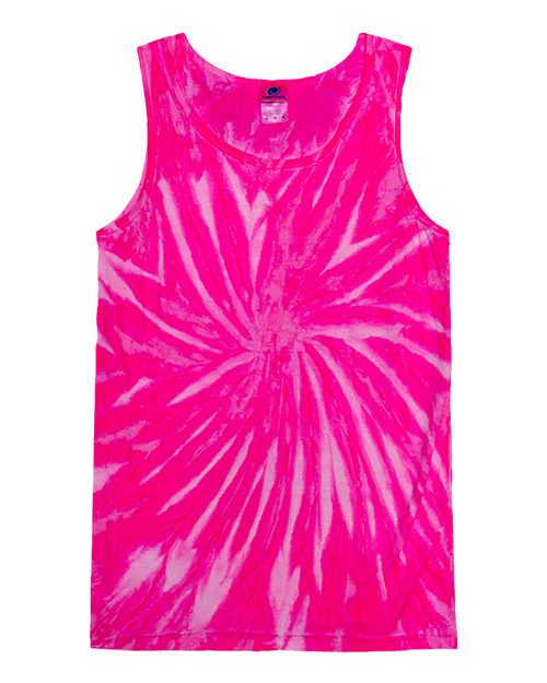 Colortone Unisex Tie-Dyed Tank Top - Neon Bubblegum Front