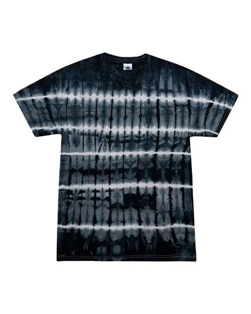 Youth Multi-Color Tie-Dyed T-Shirt - Black Shibori Front
