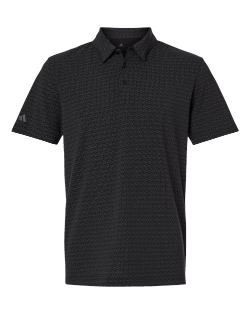 Men's Blended Printed Polo - Black Front