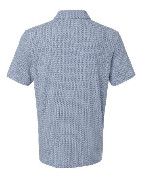 Men's Blended Printed Polo - Blue Dawn Melange Back