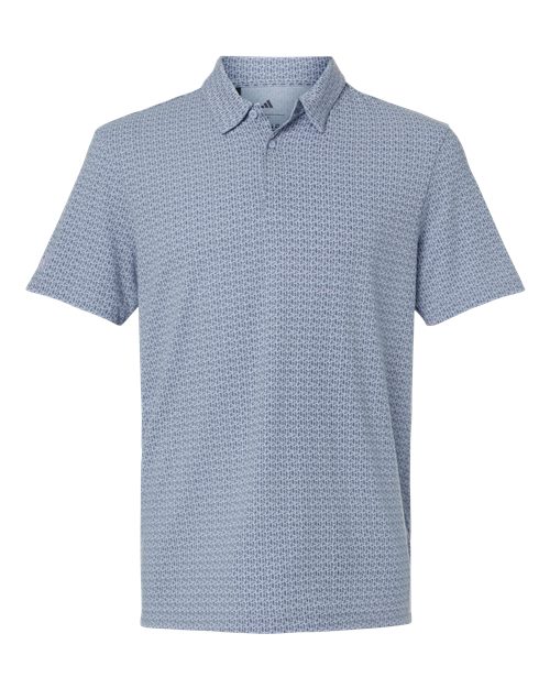 Men's Blended Printed Polo - Blue Dawn Melange Front