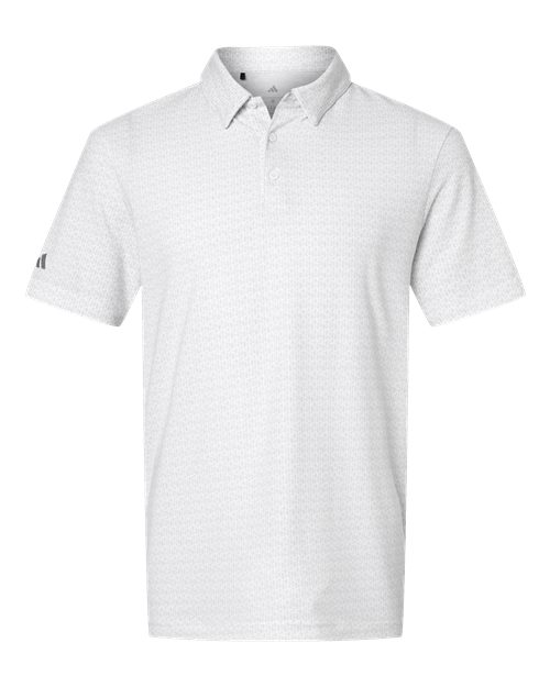Men's Blended Printed Polo - White Front