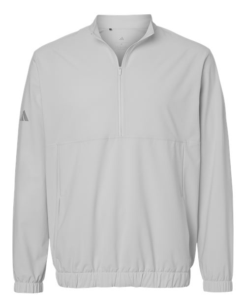 Men's Stretch Woven Half-Zip Pullover - Grey One Front