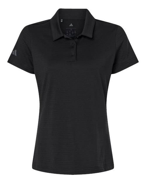 Women's Textured Stripe Polo - Black Front
