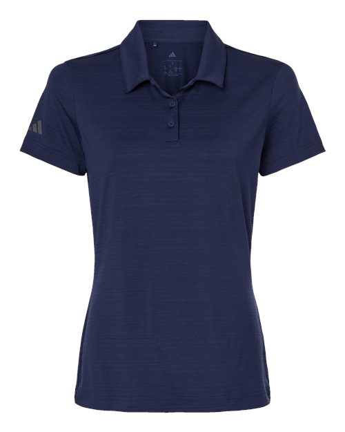 Women's Textured Stripe Polo - Dark Blue Front