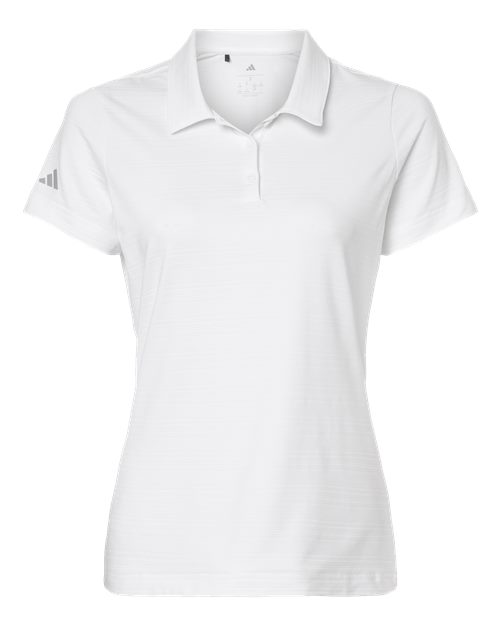 Women's Textured Stripe Polo - White Front