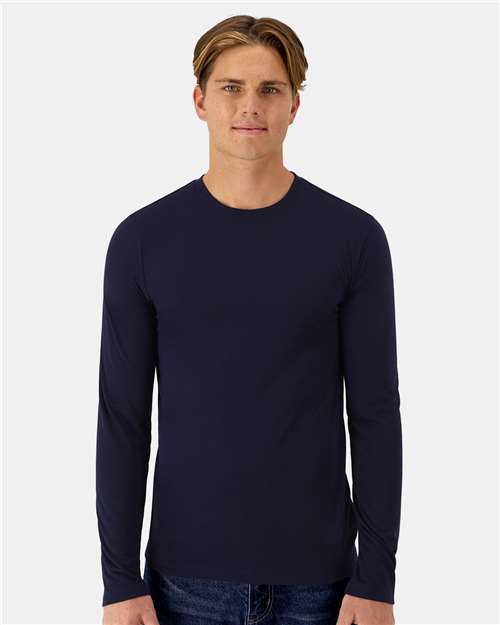 Hanes Unisex Cool DRI® Cotton Touch Long Sleeve T-Shirt - Model Front