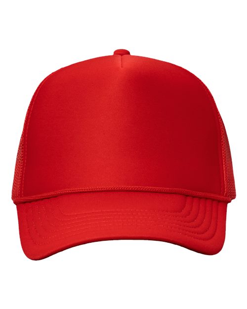 Foam Mesh-Back Trucker Cap - Red/ Red Front