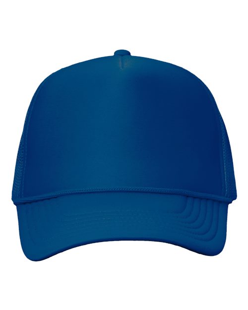Foam Mesh-Back Trucker Cap - Royal/ Royal Front