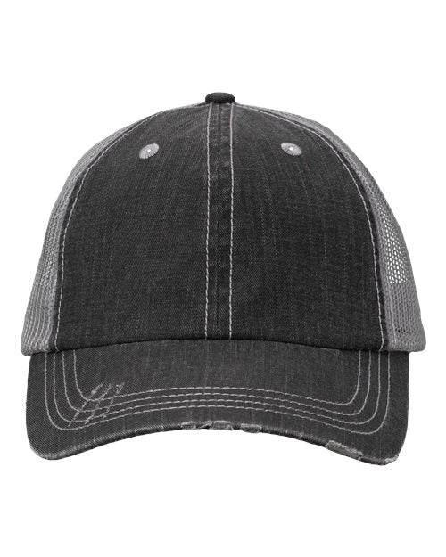 Contrast Stitch Cap - Black/ Grey Front