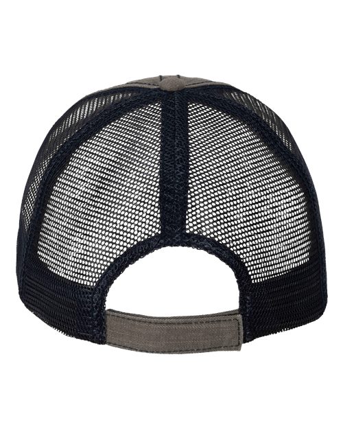 Contrast Stitch Cap - Olive Green/ Navy Back