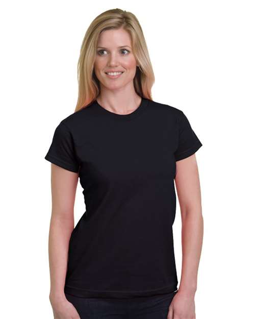Women's USA-Made Fine Jersey T-Shirt - Black Front