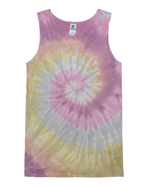 Colortone Unisex Tie-Dyed Tank Top - Desert Rose Front
