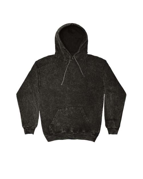 Unisex Mineral Wash Hooded Sweatshirt - Black Front