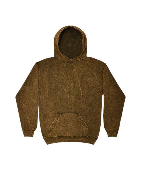 Unisex Mineral Wash Hooded Sweatshirt - Brown Front