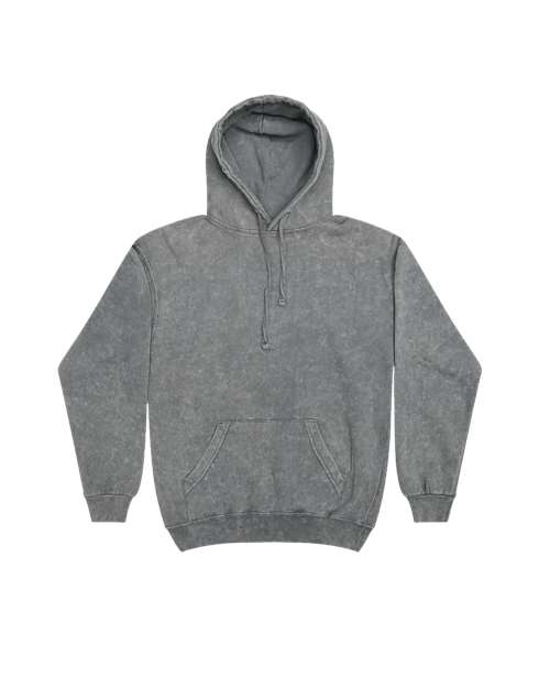 Unisex Mineral Wash Hooded Sweatshirt - Grey Front