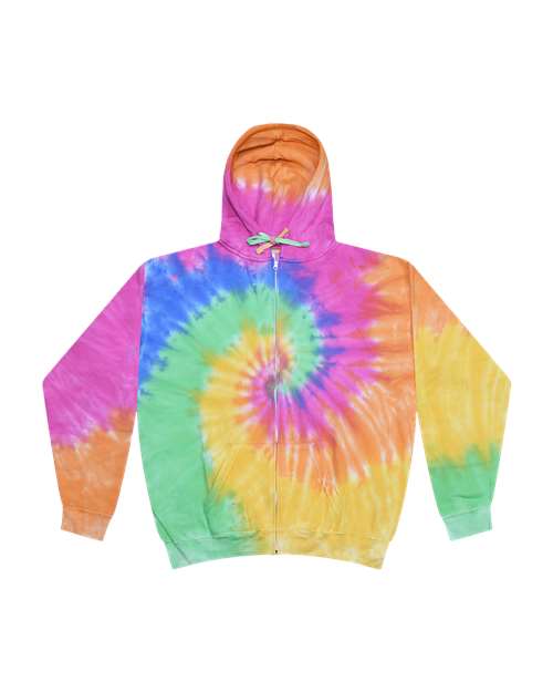 Unisex Tie-Dyed Full-Zip Hooded Sweatshirt - Eternity Front