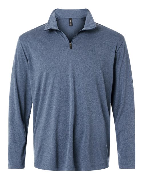 AllPro Men's Pro-Lock Performance Quarter-Zip Pullover - Heather Navy Front
