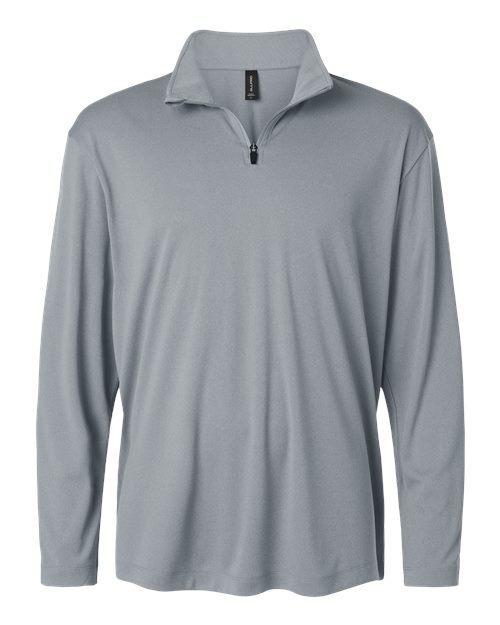 AllPro Men's Pro-Lock Performance Quarter-Zip Pullover - Heather Steel Front