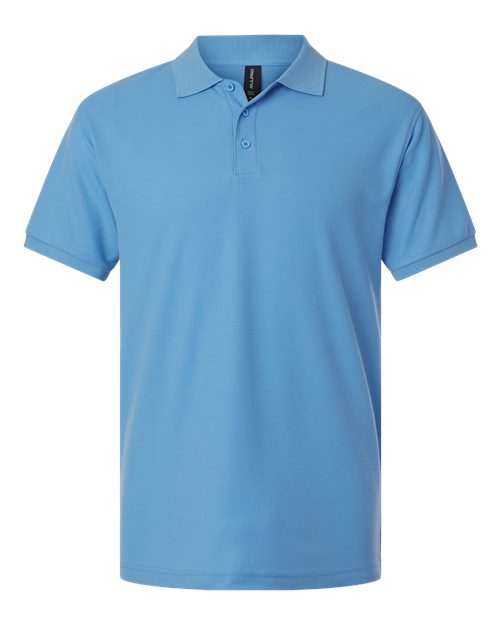 Men's Pique Polo - Carolina Blue Front