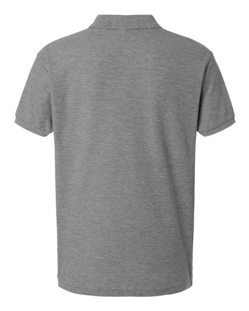 Men's Pique Polo - Heather Granite Back