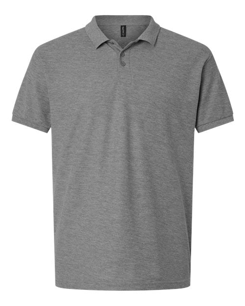 Men's Pique Polo - Heather Granite Front