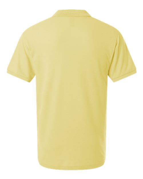 Men's Pique Polo - Light Yellow Back