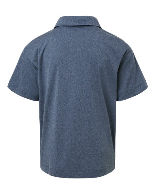 Youth Pro-Lock Performance Polo - Heather Navy Back