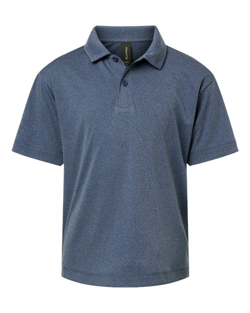 Youth Pro-Lock Performance Polo - Heather Navy Front