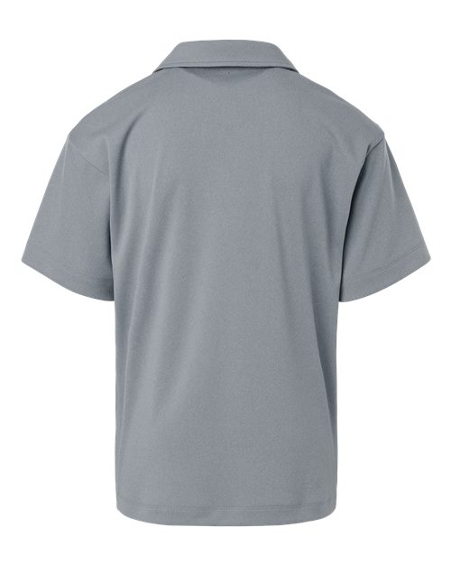 Youth Pro-Lock Performance Polo - Heather Steel Back