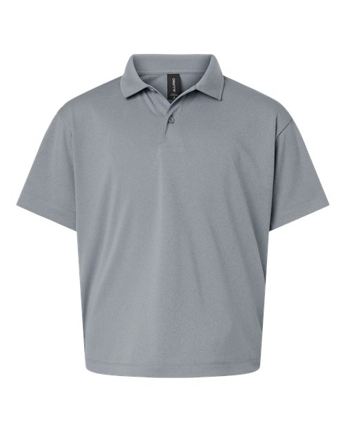 Youth Pro-Lock Performance Polo - Heather Steel Front