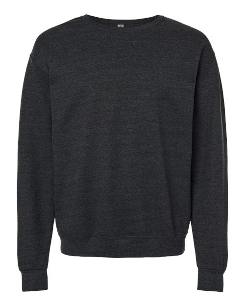 JERZEES Unisex Ultimate CVC Crewneck Sweatshirt - Black Ink Heather Front