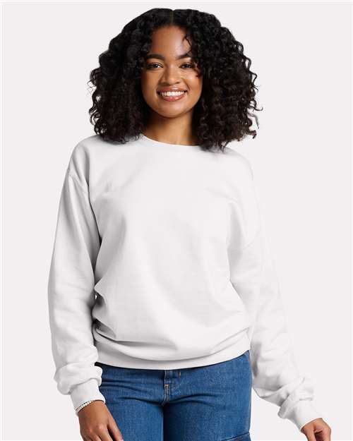 Unisex Ultimate CVC Crewneck Sweatshirt - White Front