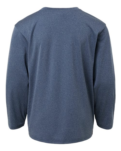Youth Pro-Lock Performance Long Sleeve T-Shirt - Heather Navy Back
