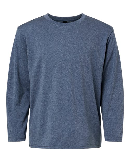 Youth Pro-Lock Performance Long Sleeve T-Shirt - Heather Navy Front