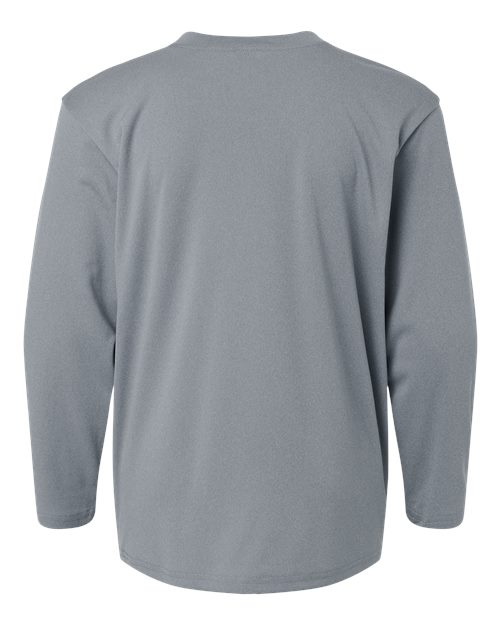 Youth Pro-Lock Performance Long Sleeve T-Shirt - Heather Steel Back
