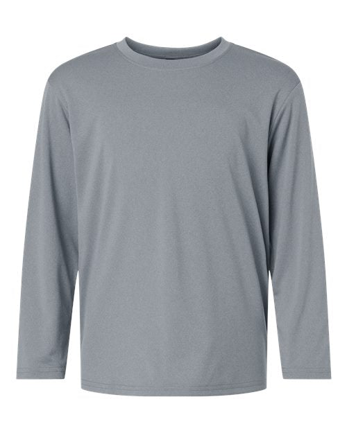 Youth Pro-Lock Performance Long Sleeve T-Shirt - Heather Steel Front