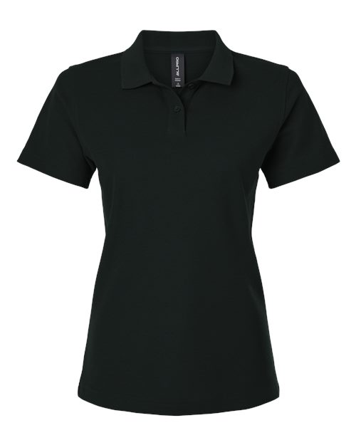 Women's Pique Polo - Black Front