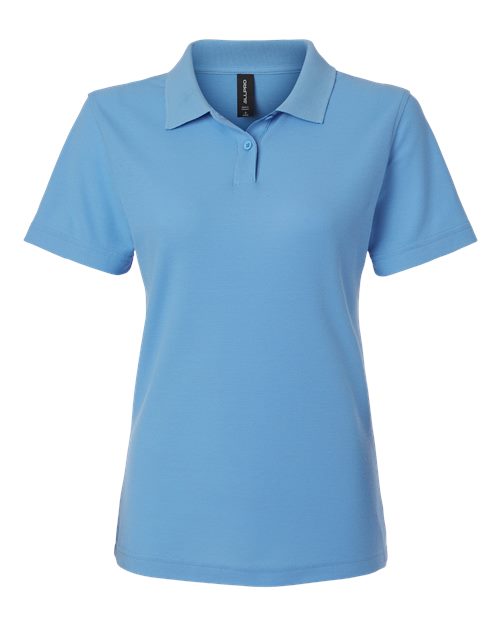 Women's Pique Polo - Carolina Blue Front