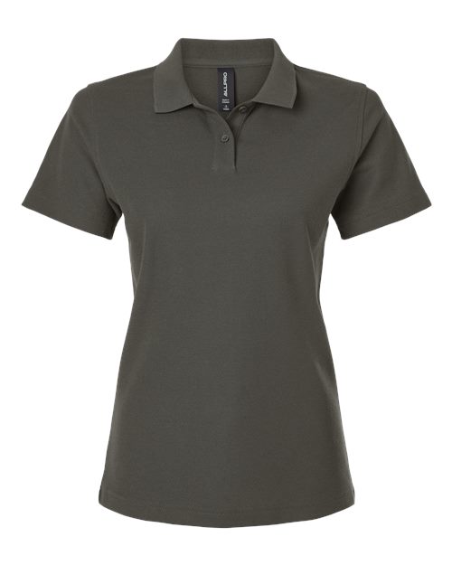 Women's Pique Polo - Charcoal Front