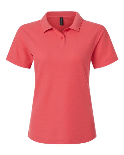 Women's Pique Polo - Coral Front