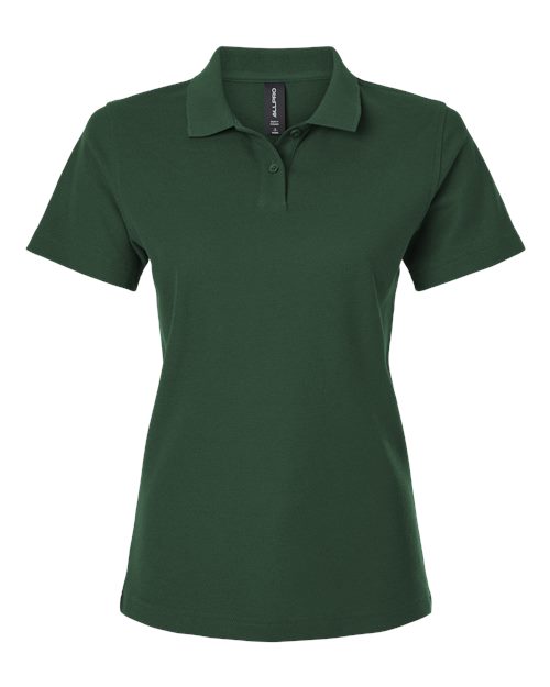 Women's Pique Polo - Forest Green Front
