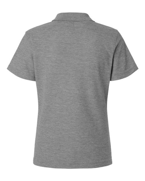 Women's Pique Polo - Heather Granite Back