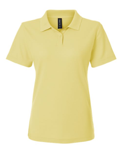 AllPro Women's Pique Polo - Light Yellow Front