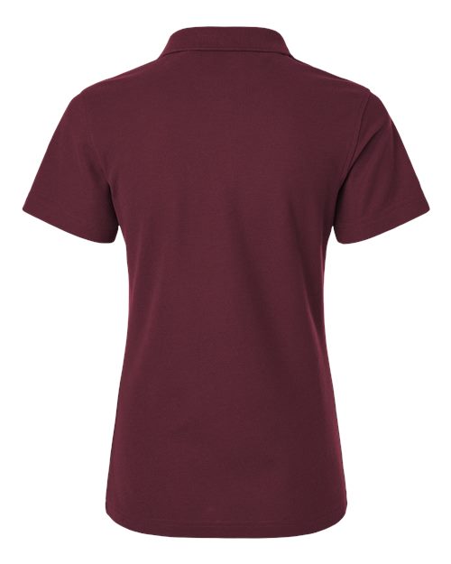 Women's Pique Polo - Maroon Back