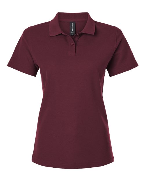 Women's Pique Polo - Maroon Front