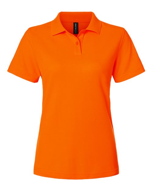 Women's Pique Polo - Deep Orange Front