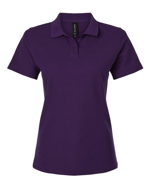 Women's Pique Polo - Purple Front