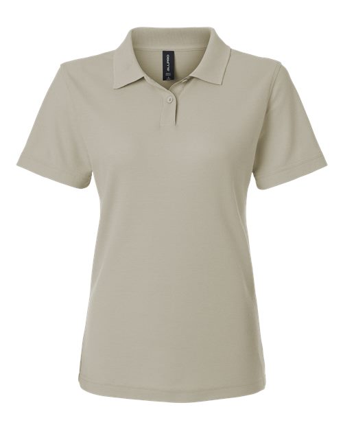 Women's Pique Polo - Sand Front