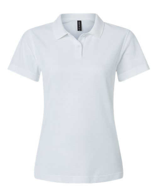 Women's Pique Polo - White Front